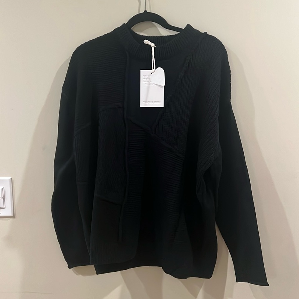 Aelfric Eden Solid Mesh Patchwork Sweater